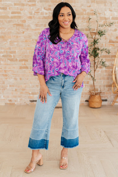 Willow Bell Sleeve Top in Lavender Paisley-Tops-Ave Shops-Market Street Nest, Fashionable Clothing, Shoes and Home Décor Located in Mabank, TX