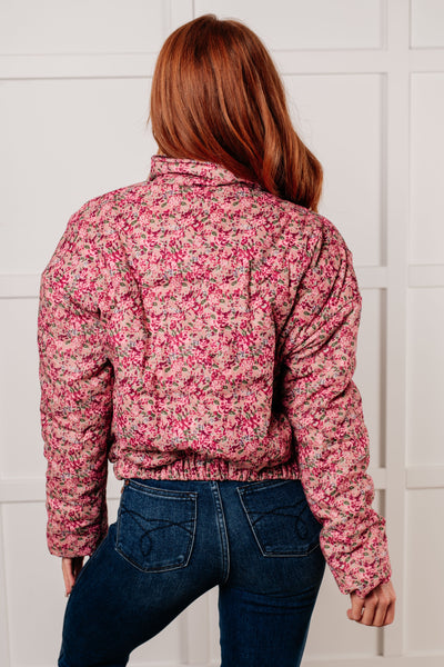 Wish Me Well Floral Printed Puffer Jacket in Rose Multi-Layers-Ave Shops-Market Street Nest, Fashionable Clothing, Shoes and Home Décor Located in Mabank, TX