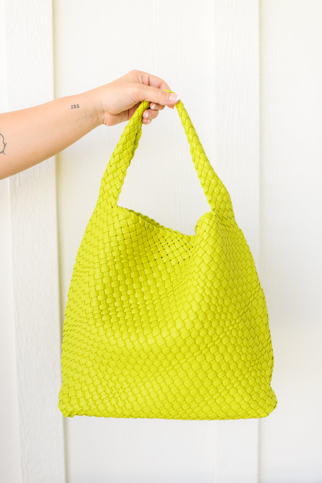 Woven and Worn Tote in Citron-Accessories-Ave Shops-Market Street Nest, Fashionable Clothing, Shoes and Home Décor Located in Mabank, TX