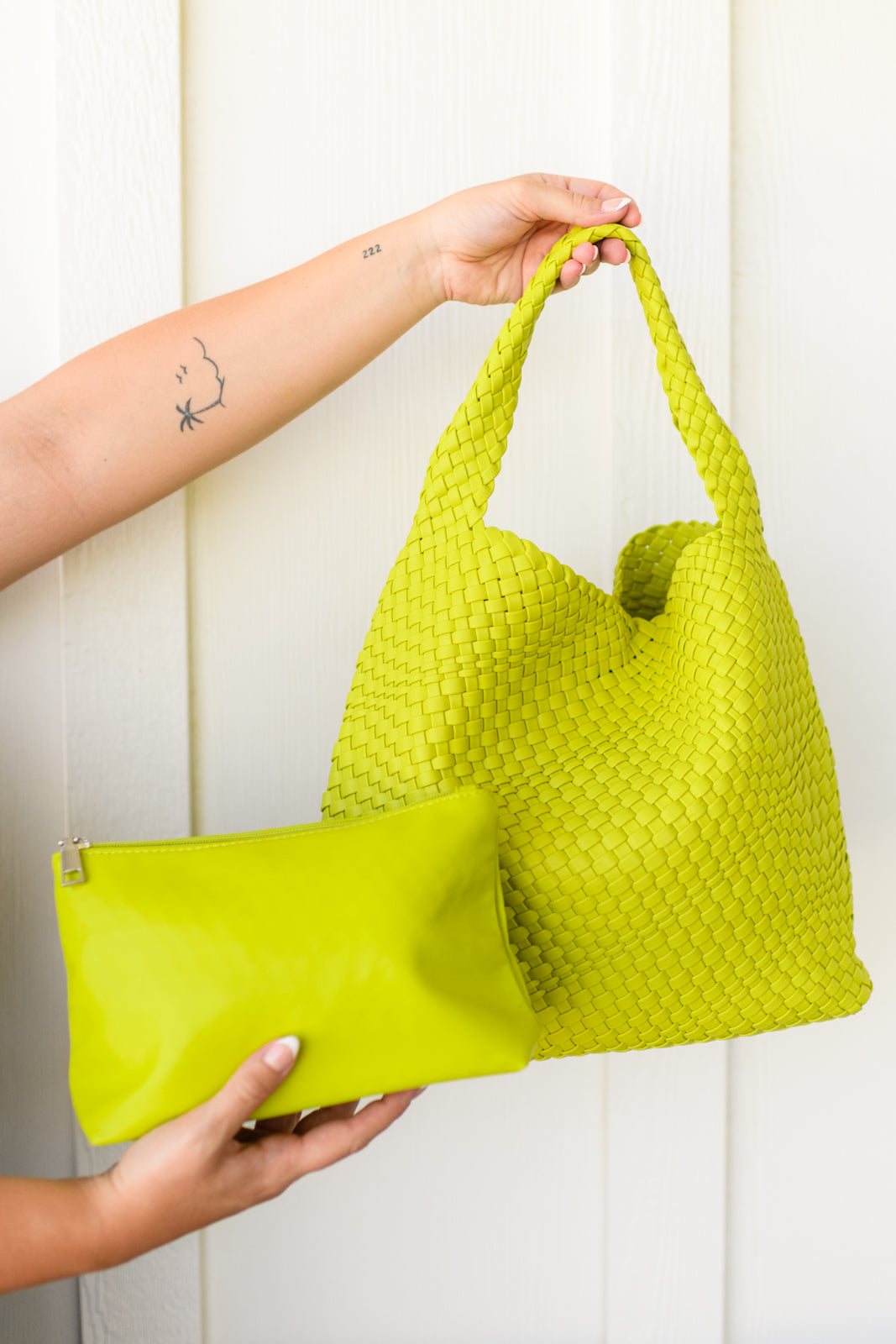 Woven and Worn Tote in Citron-Accessories-Ave Shops-Market Street Nest, Fashionable Clothing, Shoes and Home Décor Located in Mabank, TX