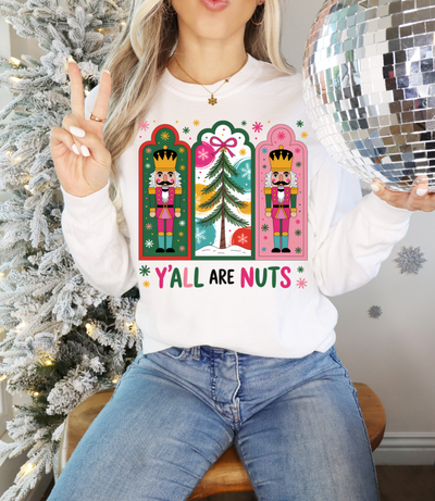 Y'All Are Nuts Graphic Tee and Sweatshirt-Womens-Ave Shops-Market Street Nest, Fashionable Clothing, Shoes and Home Décor Located in Mabank, TX