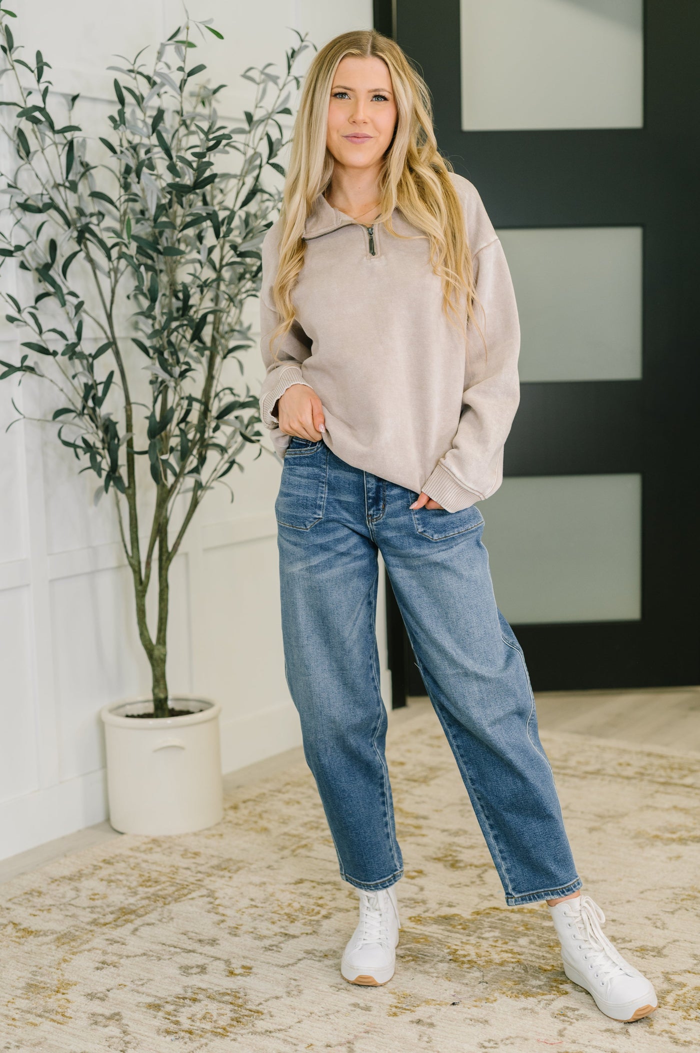 You Should Know Half Zip Pullover in Ash Mocha-Womens-Ave Shops-Market Street Nest, Fashionable Clothing, Shoes and Home Décor Located in Mabank, TX