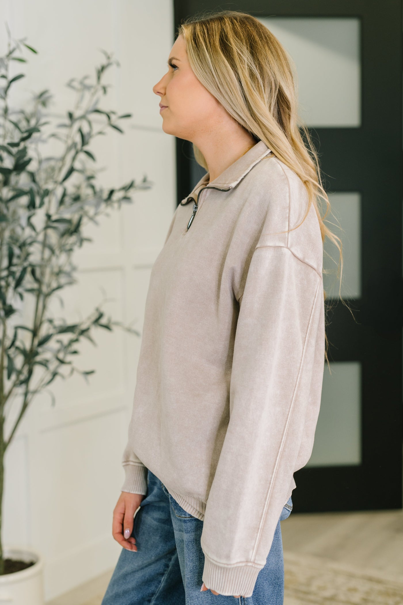 You Should Know Half Zip Pullover in Ash Mocha-Womens-Ave Shops-Market Street Nest, Fashionable Clothing, Shoes and Home Décor Located in Mabank, TX