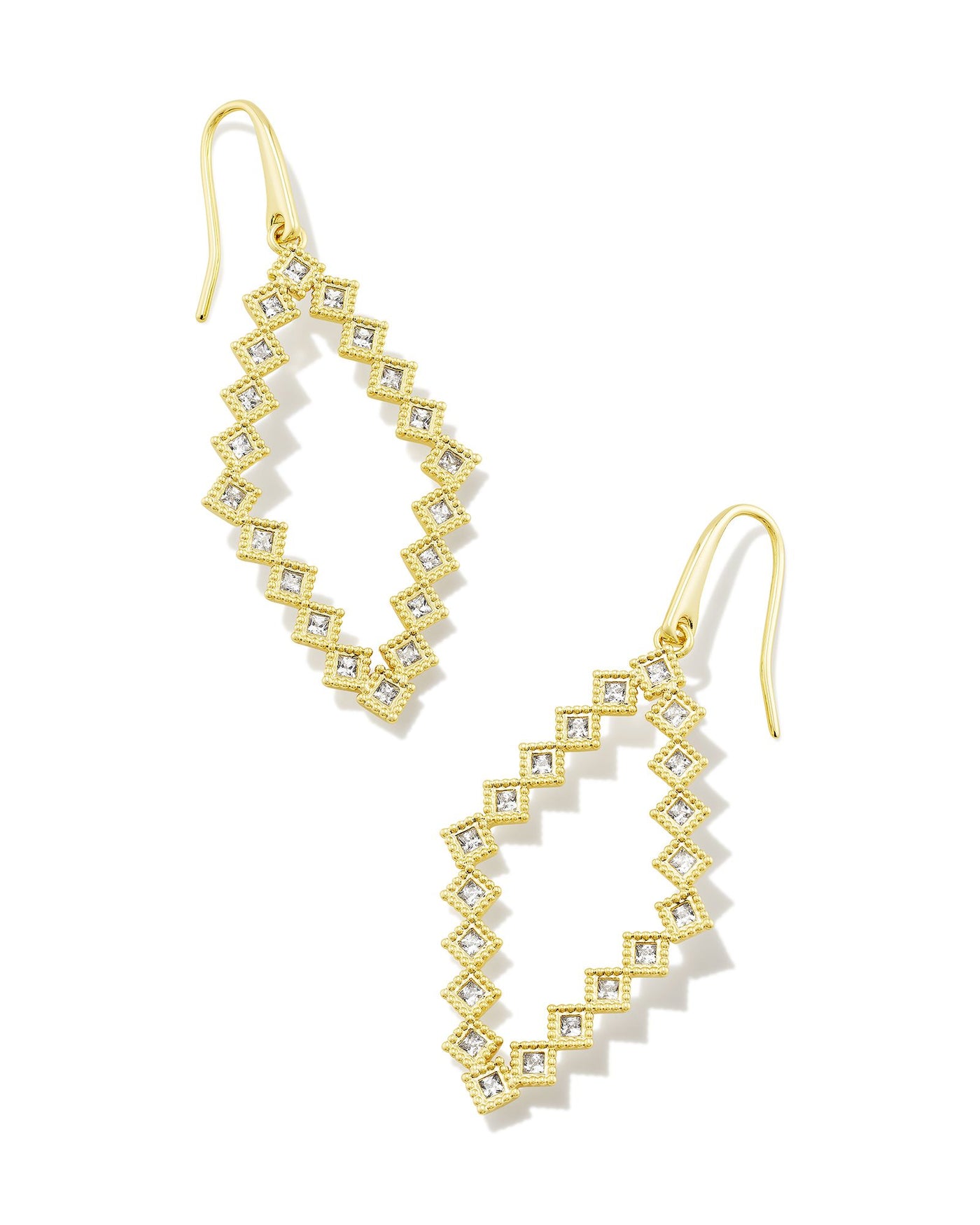 Kendra Scott Kinsley Open Frame Earrings in White Crystal-Earrings-Kendra Scott-Market Street Nest, Fashionable Clothing, Shoes and Home Décor Located in Mabank, TX