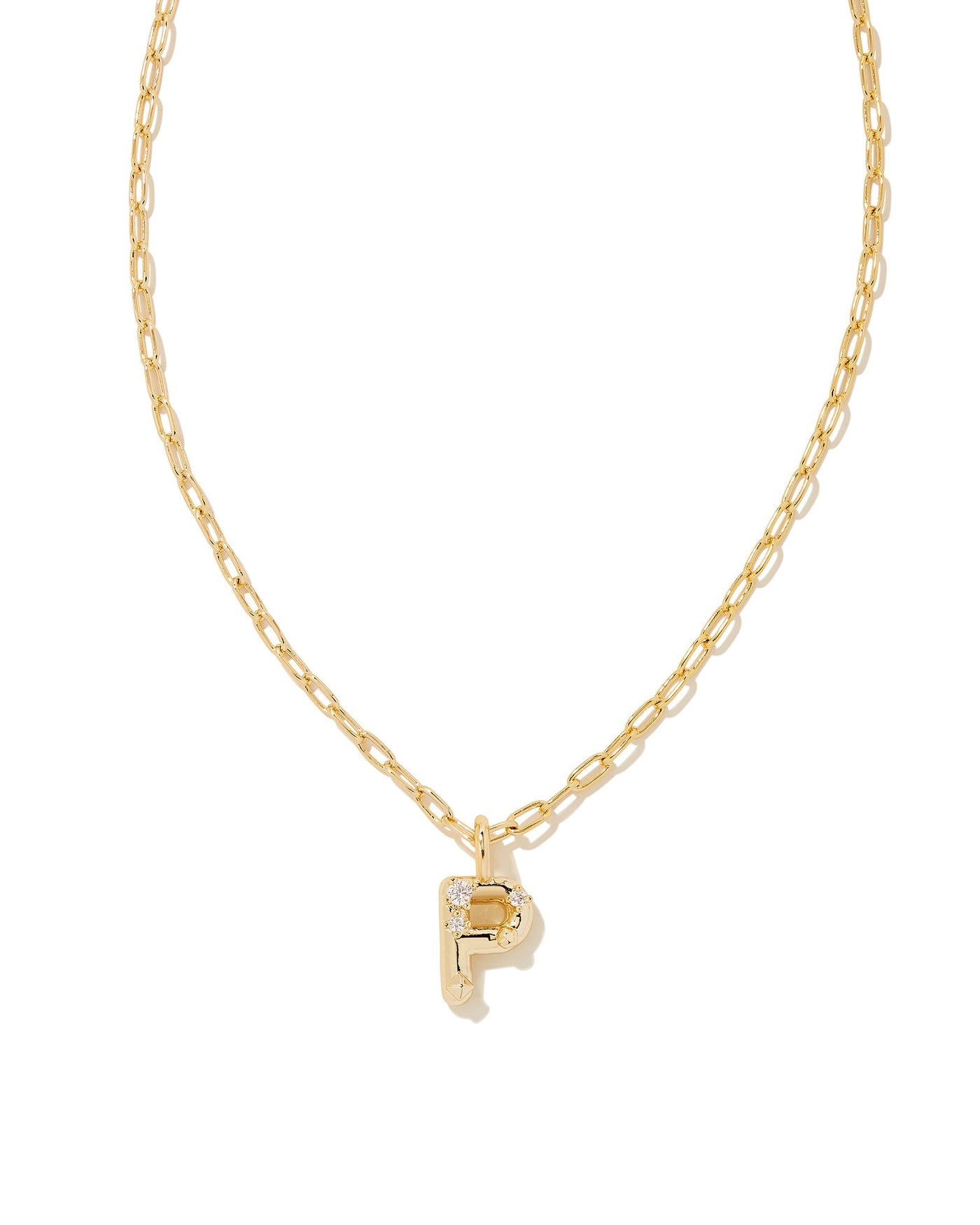 Kendra Scott Crystal Letter Pendant Necklace- Gold Metal-Necklaces-Kendra Scott-Market Street Nest, Fashionable Clothing, Shoes and Home Décor Located in Mabank, TX