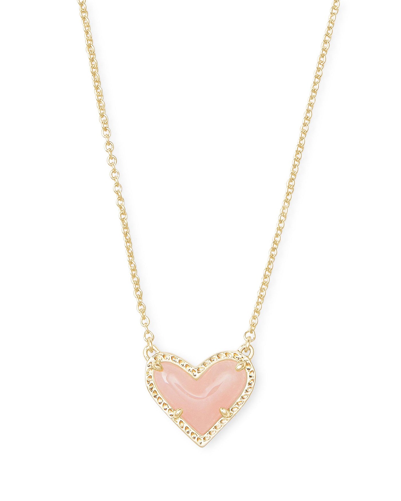 Kendra Scott Ari Heart Pendant Necklace - Gold Rose Quartz-Necklaces-Kendra Scott-Market Street Nest, Fashionable Clothing, Shoes and Home Décor Located in Mabank, TX