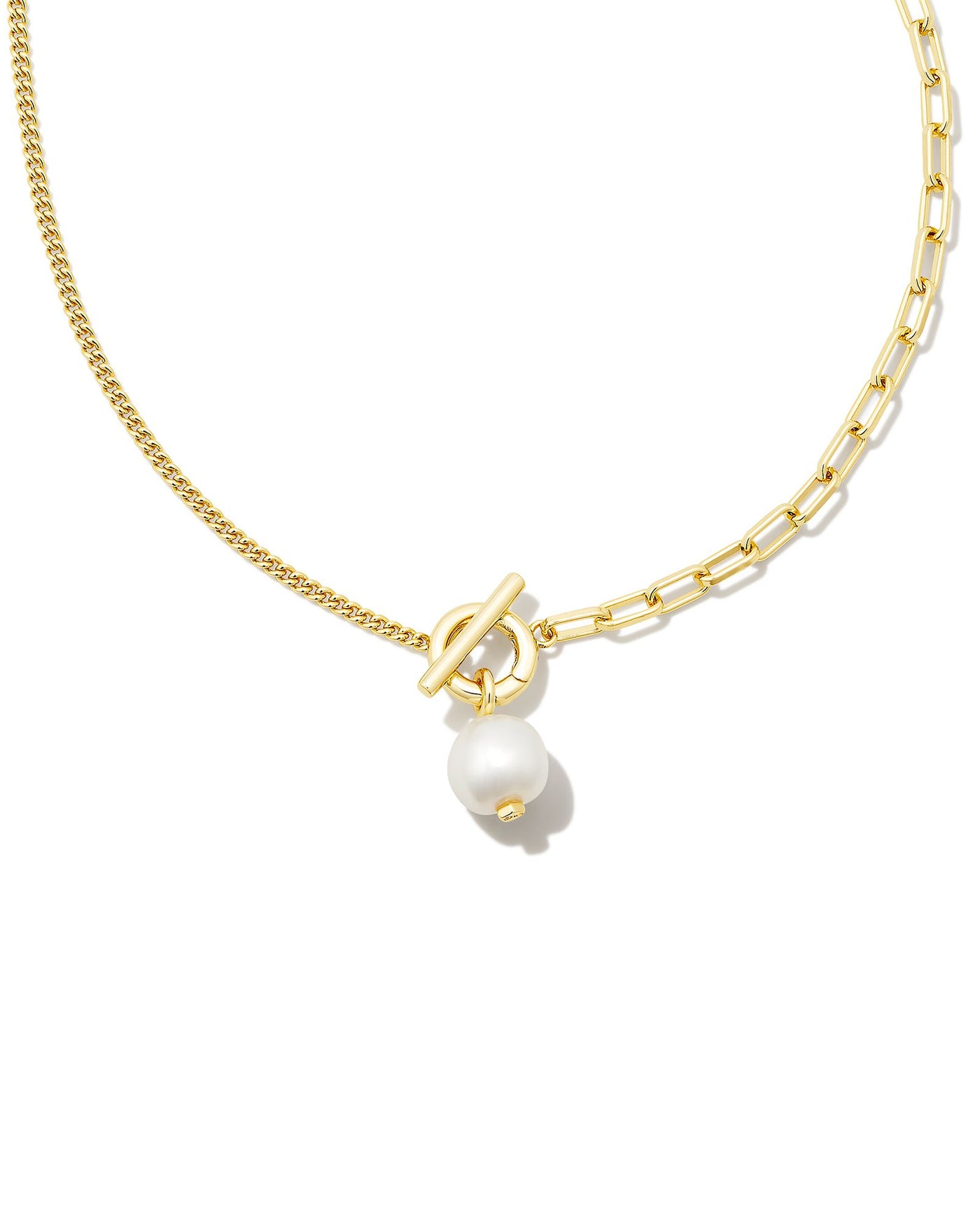 Kendra Scott Leighton Pearl Chain Necklace Gold White Pearl-Necklaces-Kendra Scott-Market Street Nest, Fashionable Clothing, Shoes and Home Décor Located in Mabank, TX