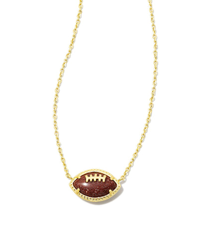 Kendra Scott Football Short Pendant Necklace - Gold - Orange Goldstone-Necklaces-Kendra Scott-Market Street Nest, Fashionable Clothing, Shoes and Home Décor Located in Mabank, TX