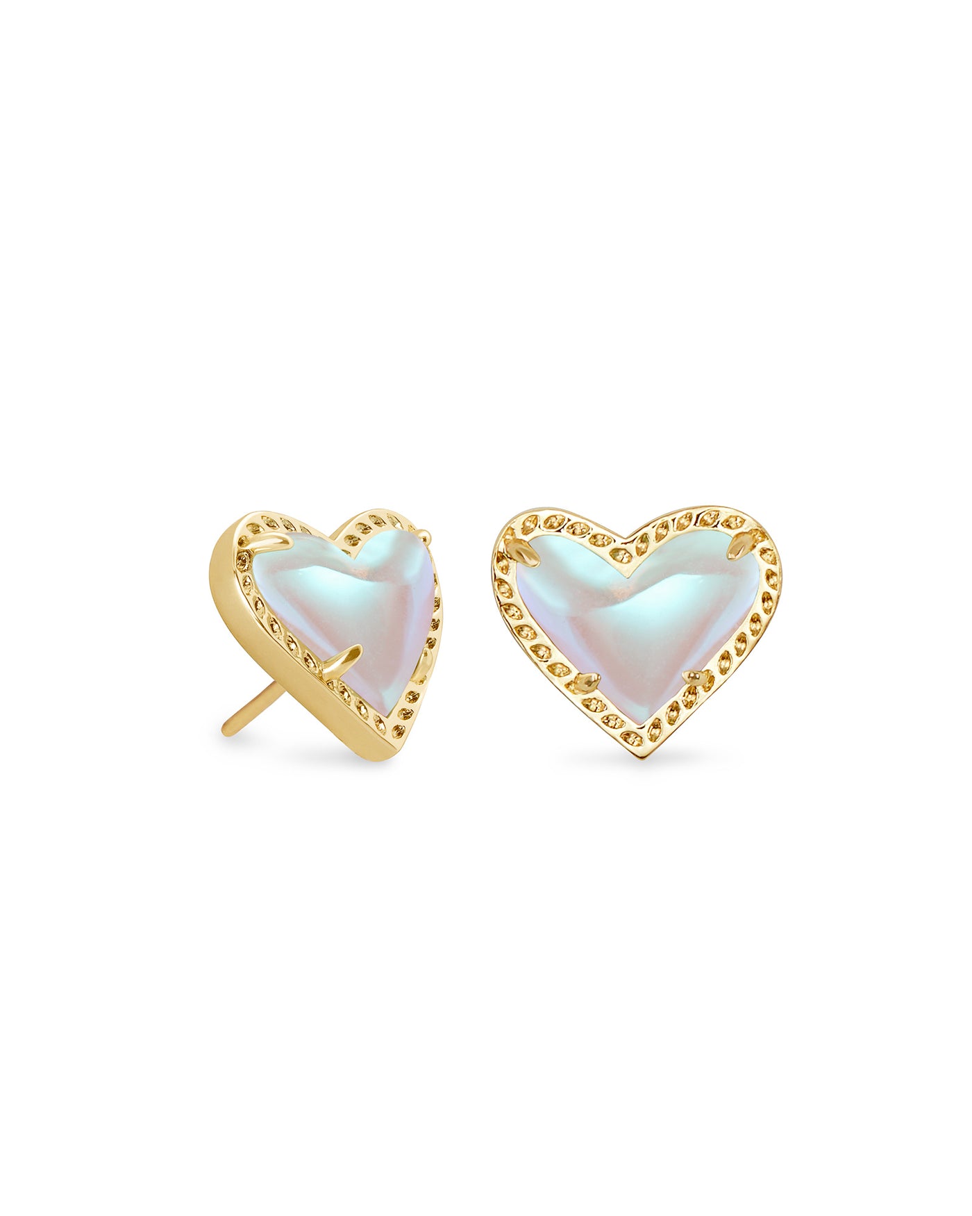 Kendra Scott Ari Heart Stud Earrings Gold Dichroic Glass-Earrings-Kendra Scott-Market Street Nest, Fashionable Clothing, Shoes and Home Décor Located in Mabank, TX
