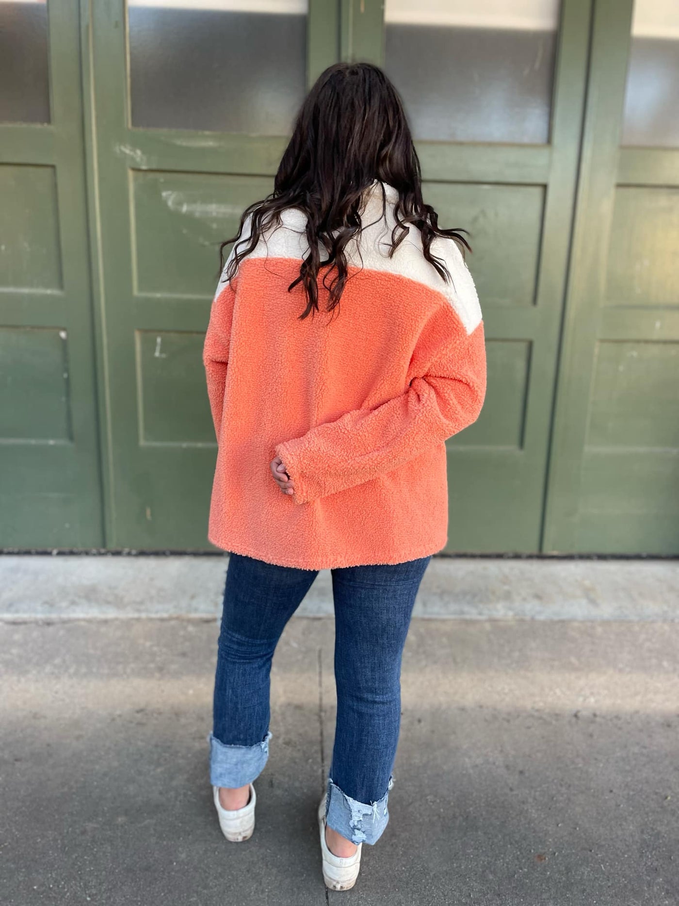 PREORDER: Half Zip Fleece Pullover in Sherbet-Womens-Ave Shops-Market Street Nest, Fashionable Clothing, Shoes and Home Décor Located in Mabank, TX