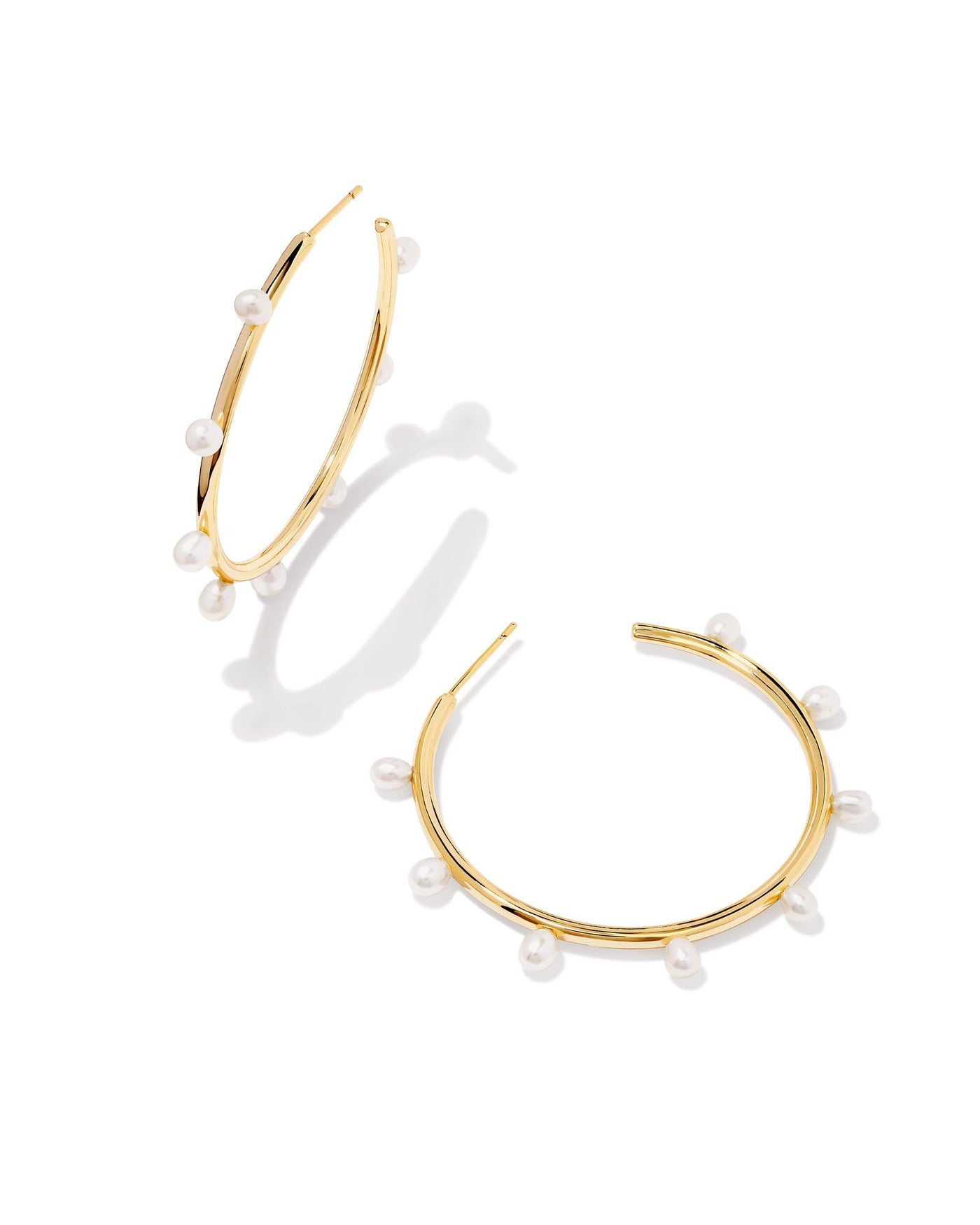 Kendra Scott Leighton Pearl Hoop Earrings Gold White Pearl-Earrings-Kendra Scott-Market Street Nest, Fashionable Clothing, Shoes and Home Décor Located in Mabank, TX