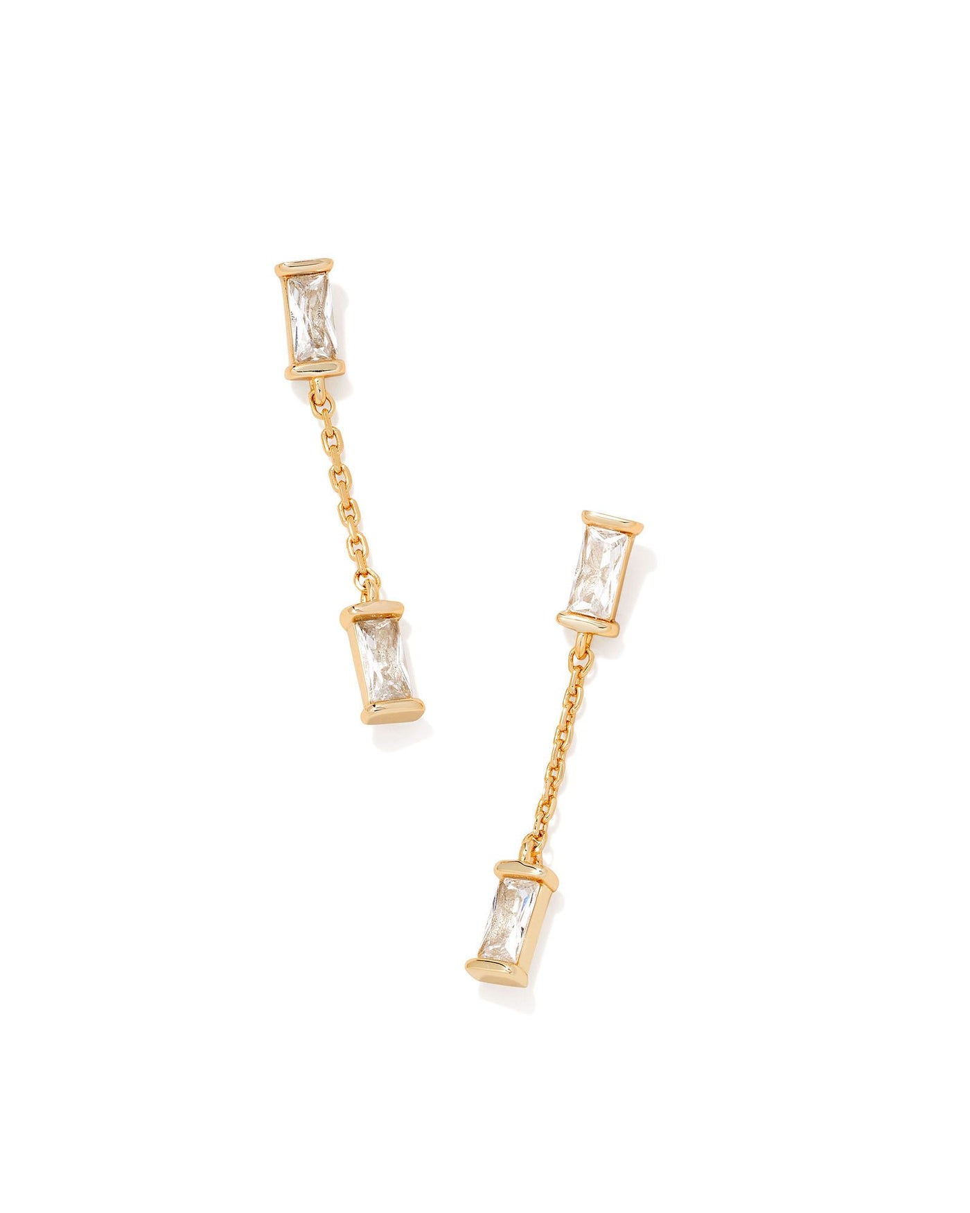 Kendra Scott Juliette Gold Drop Earrings in White Crystal-Earrings-Kendra Scott-Market Street Nest, Fashionable Clothing, Shoes and Home Décor Located in Mabank, TX