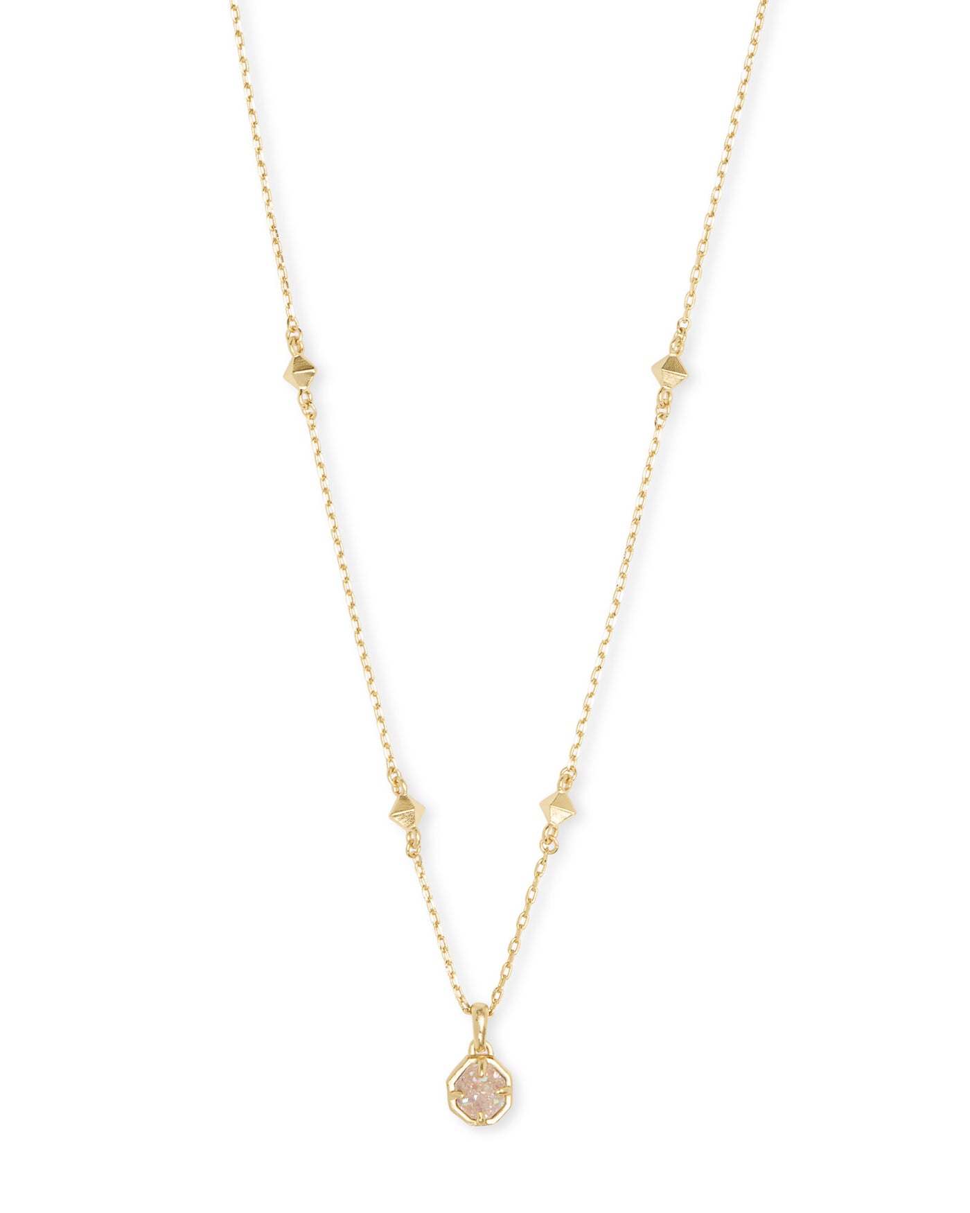 Kendra Scott Nola Short Pendant Necklace in Gold Iridescent Drusy-Necklaces-Kendra Scott-Market Street Nest, Fashionable Clothing, Shoes and Home Décor Located in Mabank, TX