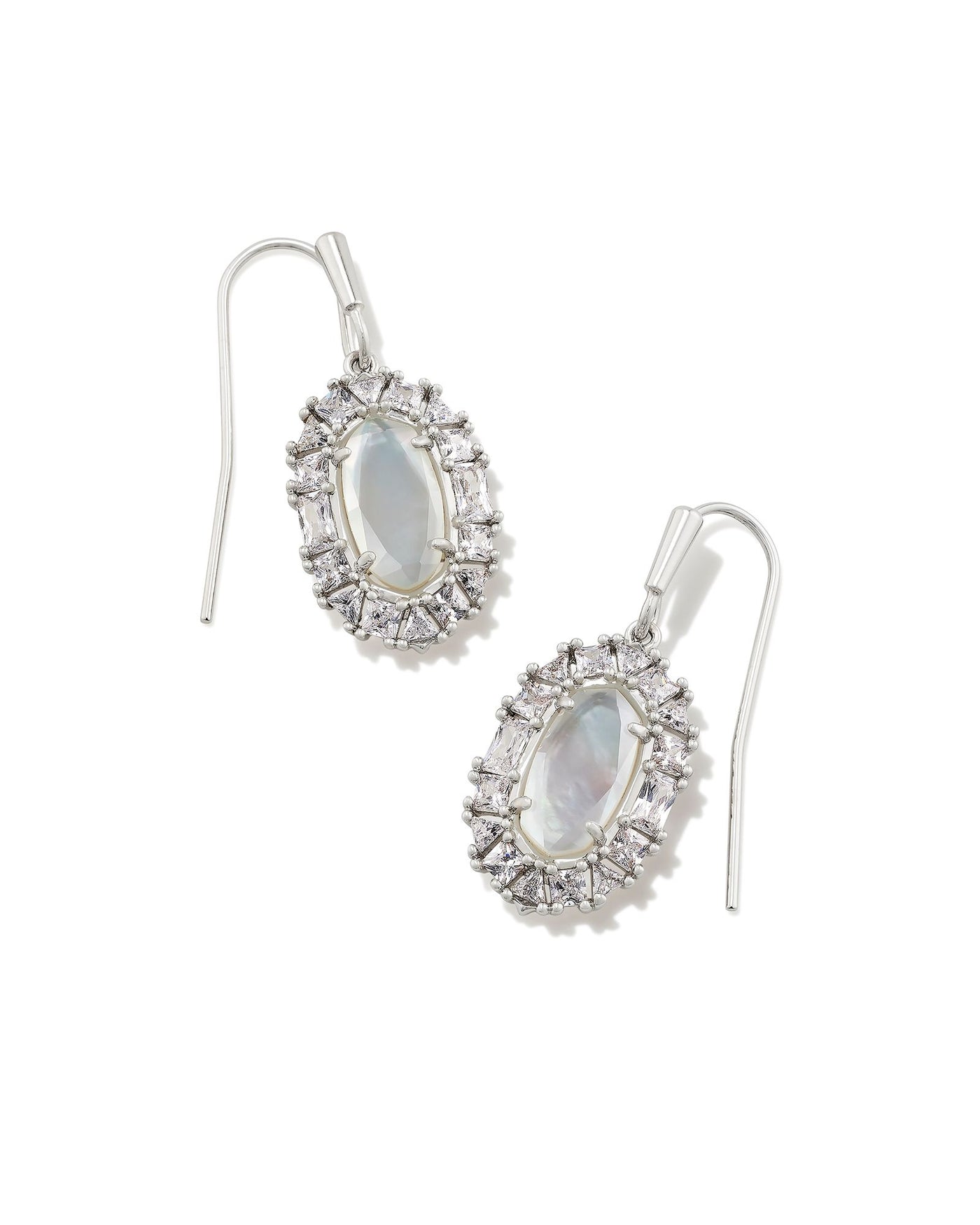 Kendra Scott Lee Crystal Frame Drop Earrings in Mother of Pearl-Earrings-Kendra Scott-Market Street Nest, Fashionable Clothing, Shoes and Home Décor Located in Mabank, TX