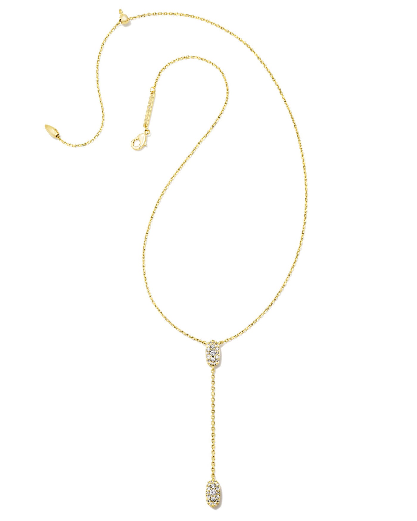 Kendra Scott Grayson Y Necklace White Crystal-Necklaces-Kendra Scott-Market Street Nest, Fashionable Clothing, Shoes and Home Décor Located in Mabank, TX