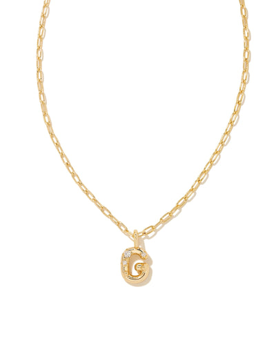 Kendra Scott Crystal Letter Pendant Necklace- Gold Metal-Necklaces-Kendra Scott-Market Street Nest, Fashionable Clothing, Shoes and Home Décor Located in Mabank, TX