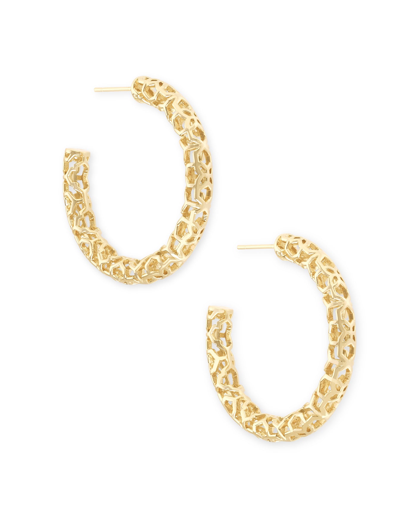 Kendra Scott Maggie 1.5' Hoop Earrings Gold Filigree-Earrings-Kendra Scott-Market Street Nest, Fashionable Clothing, Shoes and Home Décor Located in Mabank, TX