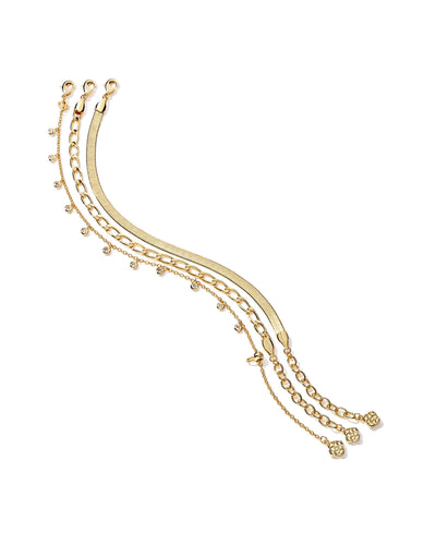 Kendra Scott Kassie Set of 3 Chain Bracelet in Gold-Bracelets-Kendra Scott-Market Street Nest, Fashionable Clothing, Shoes and Home Décor Located in Mabank, TX