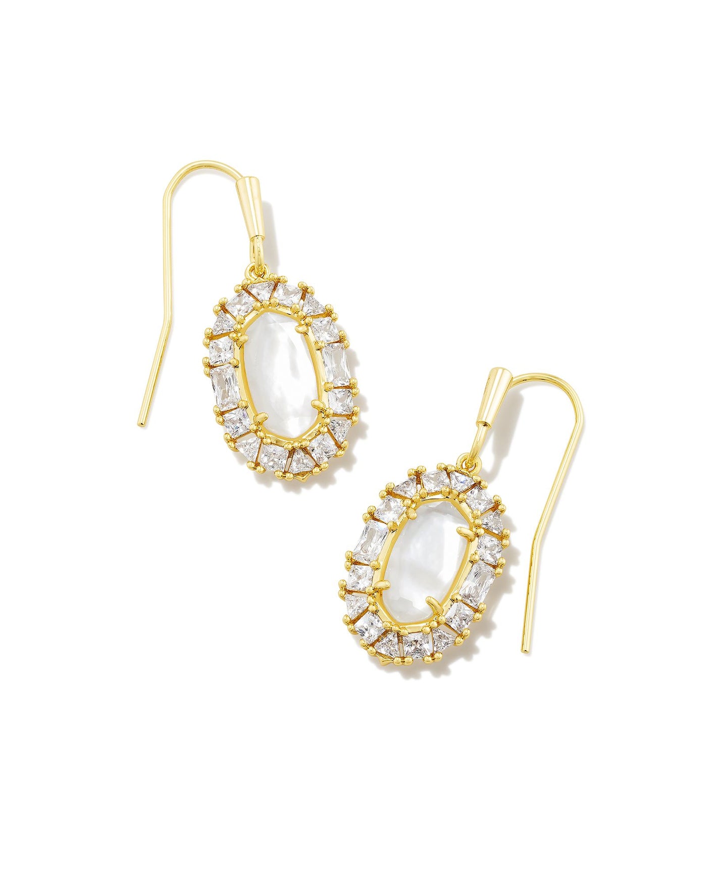 Kendra Scott Lee Crystal Frame Drop Earrings in Mother of Pearl-Earrings-Kendra Scott-Market Street Nest, Fashionable Clothing, Shoes and Home Décor Located in Mabank, TX