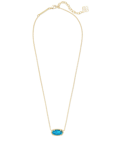 Kendra Scott Elisa Gold Pendant Necklace in Bronze Veined Turquoise-Necklaces-Kendra Scott-Market Street Nest, Fashionable Clothing, Shoes and Home Décor Located in Mabank, TX
