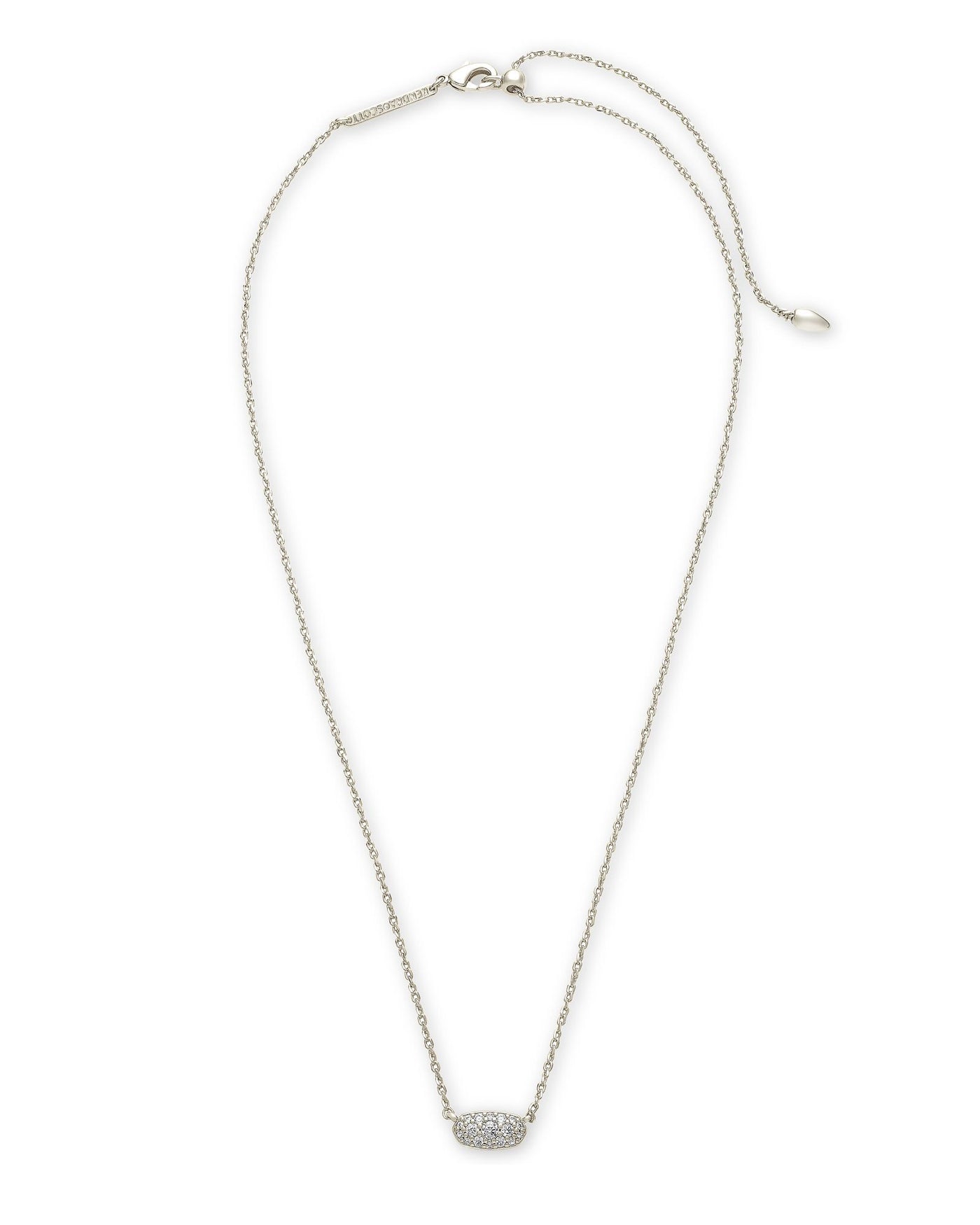 Kendra Scott Grayson Silver Pendant Necklace in White Crystal-Necklaces-Kendra Scott-Market Street Nest, Fashionable Clothing, Shoes and Home Décor Located in Mabank, TX