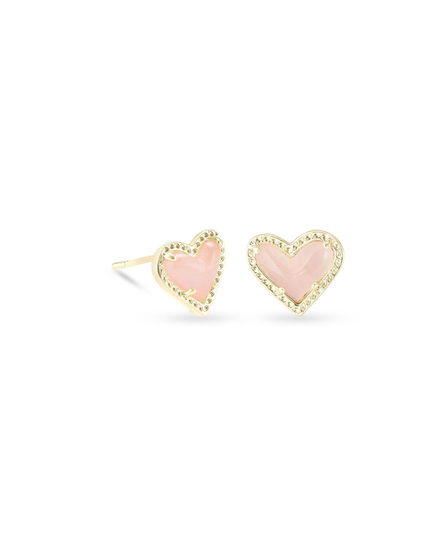 Kendra Scott Ari Heart Stud Earrings in Gold Rose Quartz-Earrings-Kendra Scott-Market Street Nest, Fashionable Clothing, Shoes and Home Décor Located in Mabank, TX