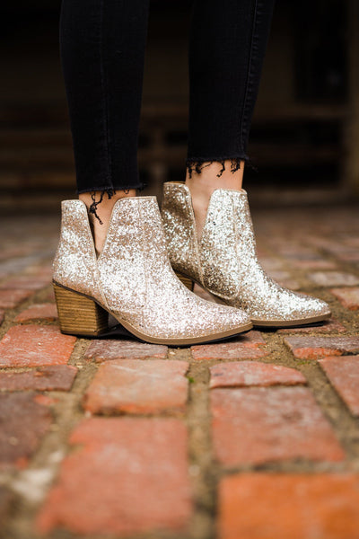 Fiera Booties in Gold-Shoes-Ave Shops-Market Street Nest, Fashionable Clothing, Shoes and Home Décor Located in Mabank, TX