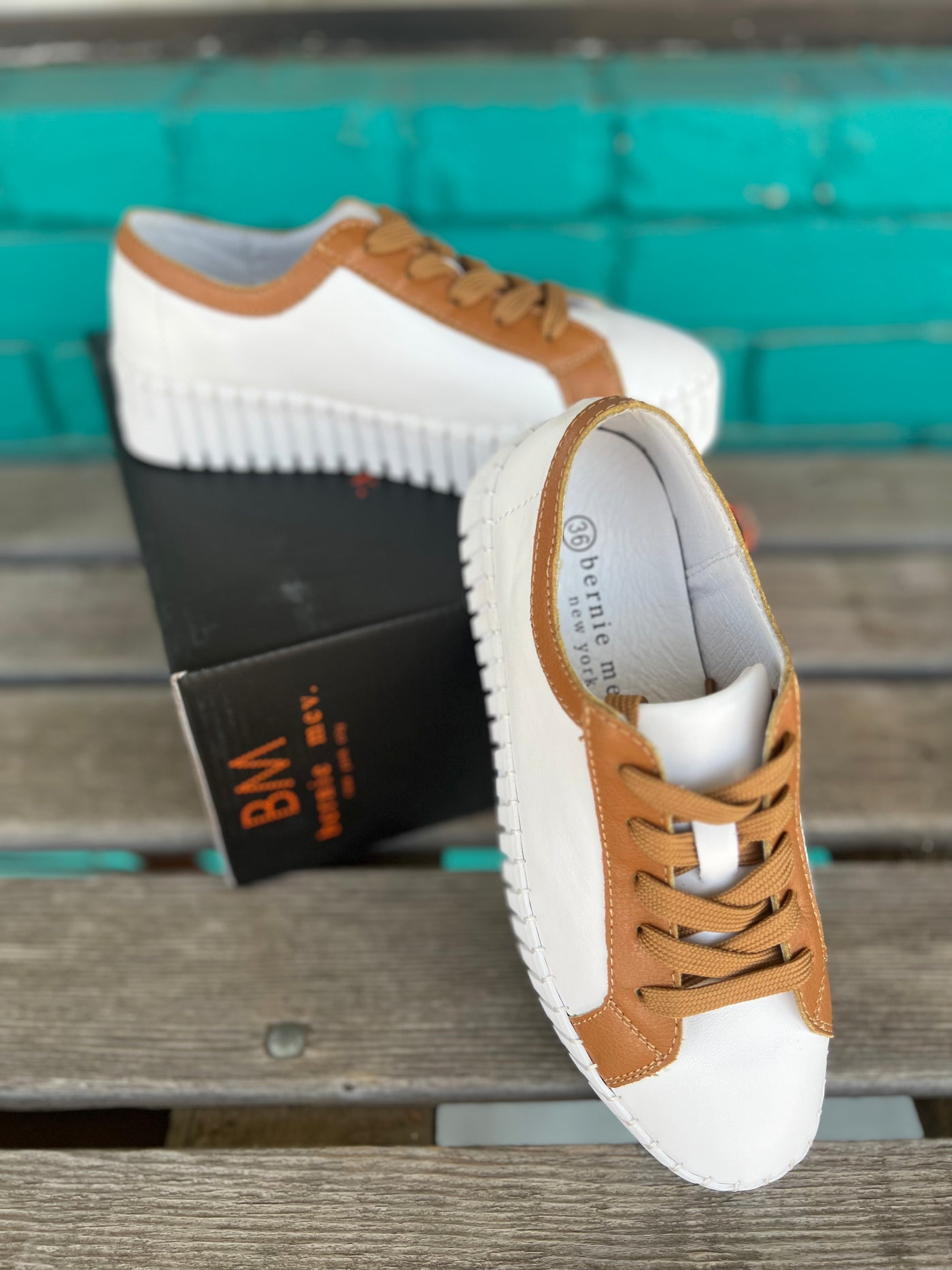 Bernie Mev Aya White Cognac-Shoes-Bernie Mev-Market Street Nest, Fashionable Clothing, Shoes and Home Décor Located in Mabank, TX