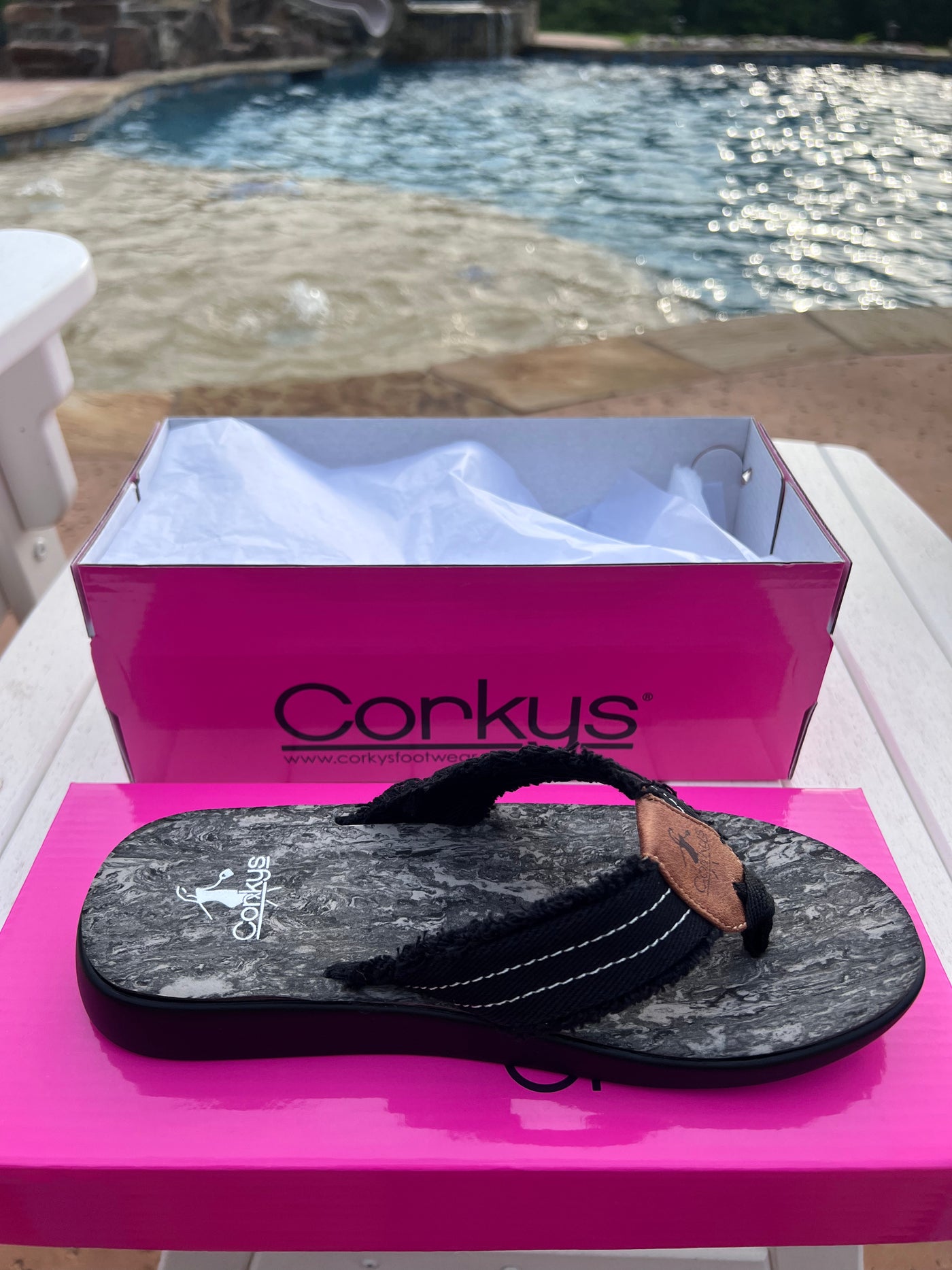 Corkys Shaved Ice Flip Flops - Black-Shoes-Corkys-Market Street Nest, Fashionable Clothing, Shoes and Home Décor Located in Mabank, TX