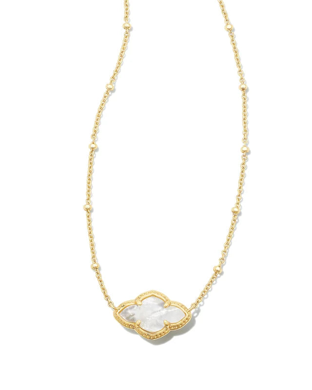 Kendra Scott Abbie Pendant Necklace Gold Ivory Mother Of Pearl-Necklaces-Kendra Scott-Market Street Nest, Fashionable Clothing, Shoes and Home Décor Located in Mabank, TX