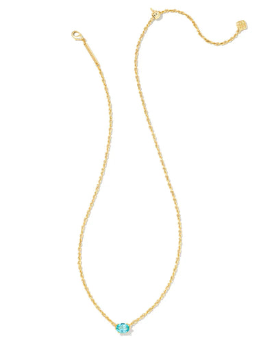 Kendra Scott Cailin Crystal Pendant Necklace Gold Aqua Crystal-Necklaces-Kendra Scott-Market Street Nest, Fashionable Clothing, Shoes and Home Décor Located in Mabank, TX