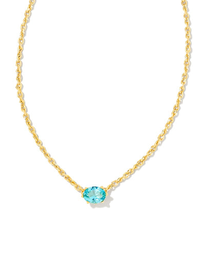 Kendra Scott Cailin Crystal Pendant Necklace Gold Aqua Crystal-Necklaces-Kendra Scott-Market Street Nest, Fashionable Clothing, Shoes and Home Décor Located in Mabank, TX