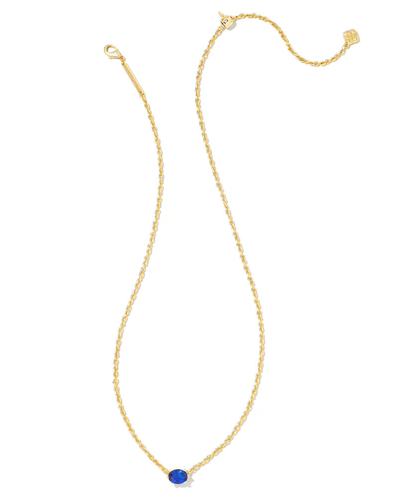 Kendra Scott Cailin Crystal Pendant Necklace Gold Blue Crystal-Necklaces-Kendra Scott-Market Street Nest, Fashionable Clothing, Shoes and Home Décor Located in Mabank, TX