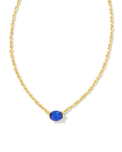 Kendra Scott Cailin Crystal Pendant Necklace Gold Blue Crystal-Necklaces-Kendra Scott-Market Street Nest, Fashionable Clothing, Shoes and Home Décor Located in Mabank, TX