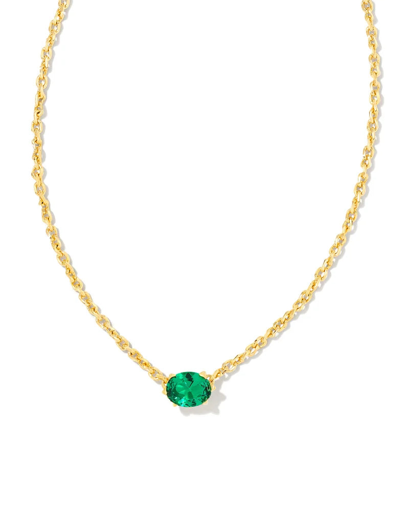 Kendra Scott Cailin Crystal Pendant Necklace Gold Green Crystal-Necklaces-Kendra Scott-Market Street Nest, Fashionable Clothing, Shoes and Home Décor Located in Mabank, TX