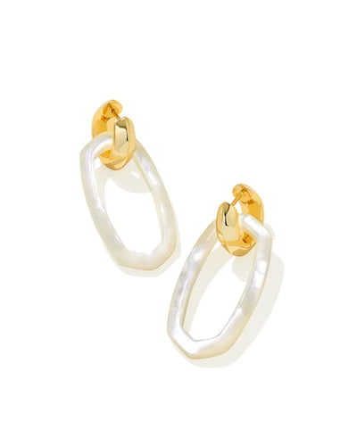 Kendra Scott Danielle Gold Convertible Link Earrings in Ivory Mother-of-Pearl-Earrings-Kendra Scott-Market Street Nest, Fashionable Clothing, Shoes and Home Décor Located in Mabank, TX