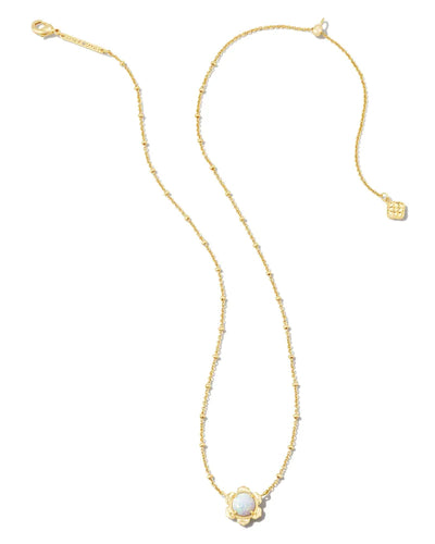 Kendra Scott Susie Gold Short Pendant Necklace in Bright White Kyocera Opal-Necklaces-Kendra Scott-Market Street Nest, Fashionable Clothing, Shoes and Home Décor Located in Mabank, TX