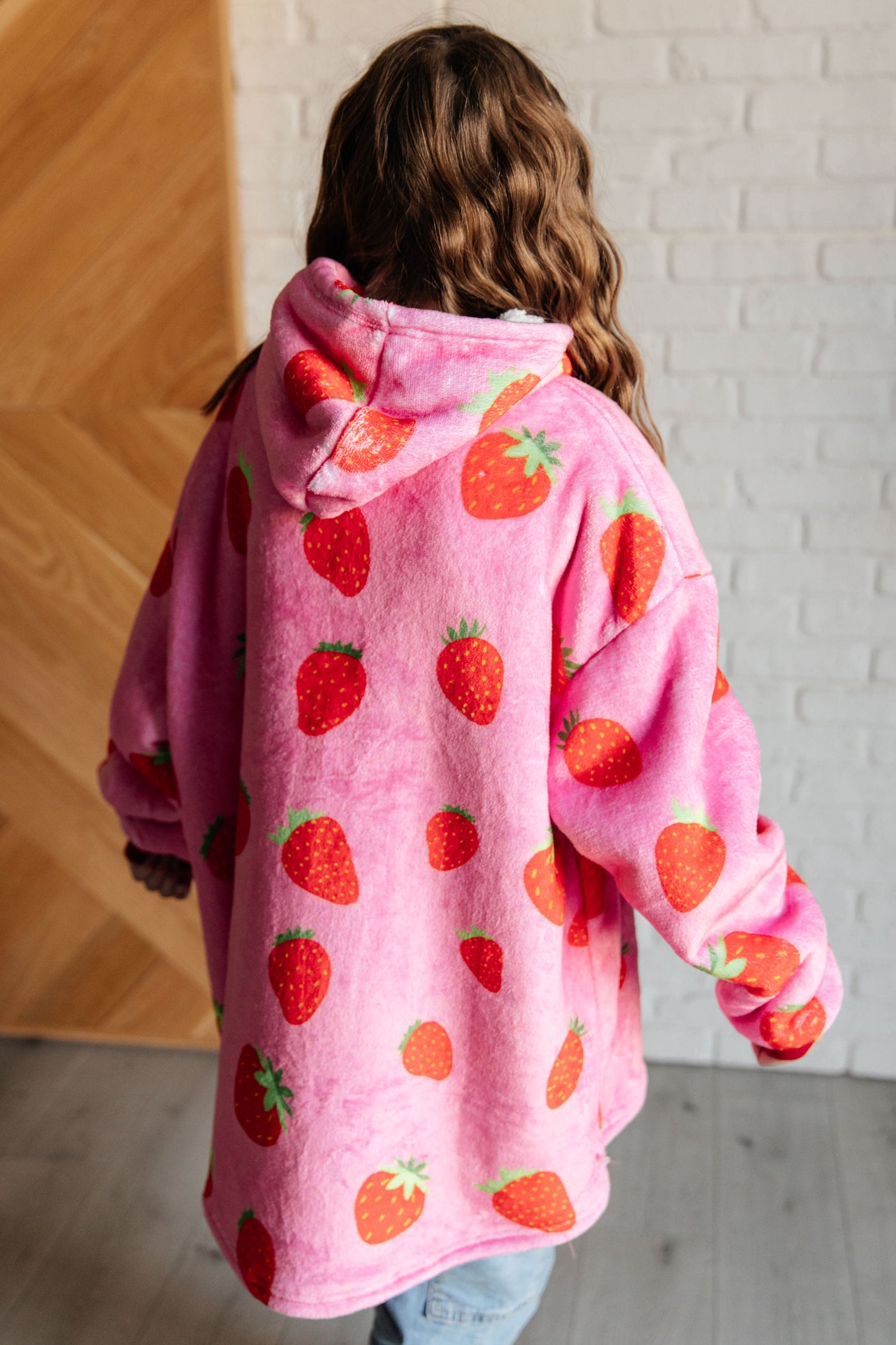 Kids Oversized Hoodie Blanket in Strawberry-Layers-Ave Shops-Market Street Nest, Fashionable Clothing, Shoes and Home Décor Located in Mabank, TX