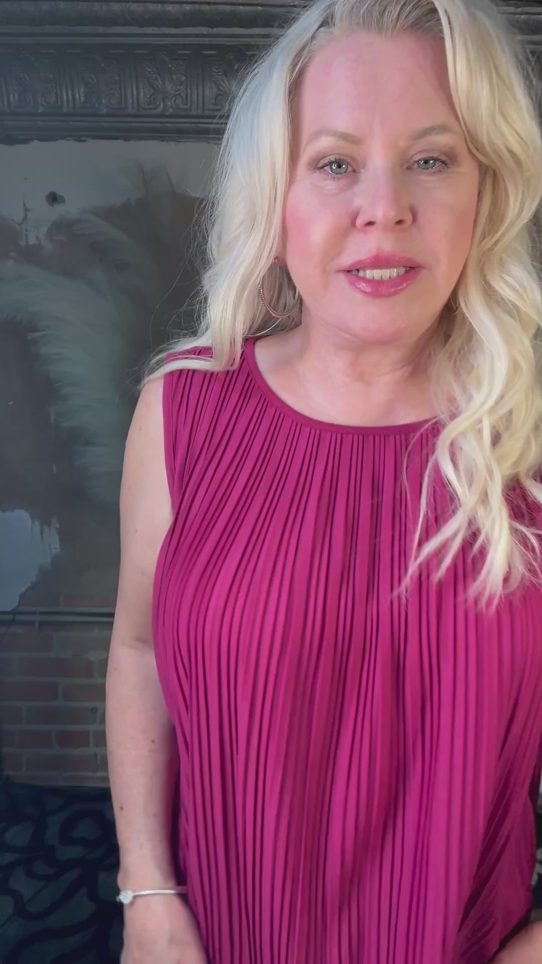 Liverpool Sleeveless Boat Neck Blouse in Dark Currant