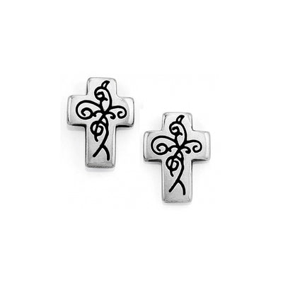 True Cross Mini Post Earrings-Earrings-Brighton-Market Street Nest, Fashionable Clothing, Shoes and Home Décor Located in Mabank, TX