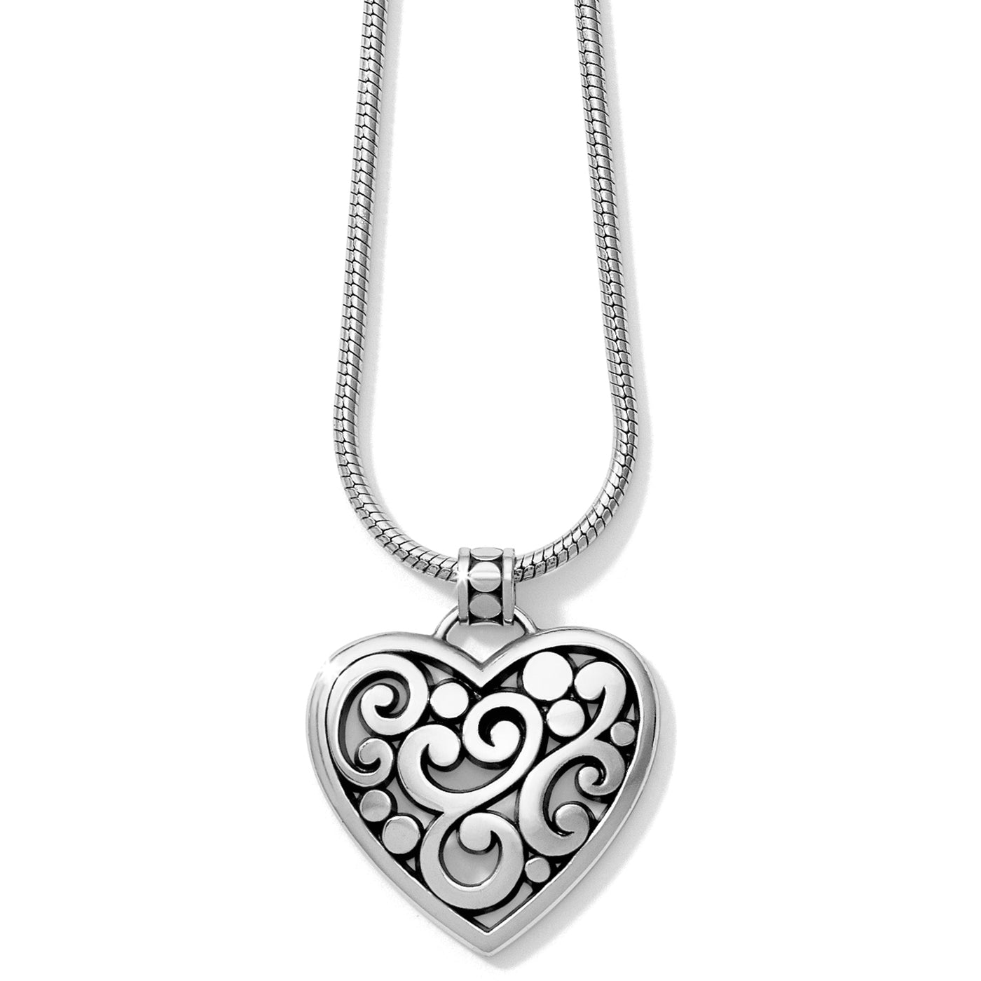 Contempo Heart Necklace-Necklaces-Brighton-Market Street Nest, Fashionable Clothing, Shoes and Home Décor Located in Mabank, TX