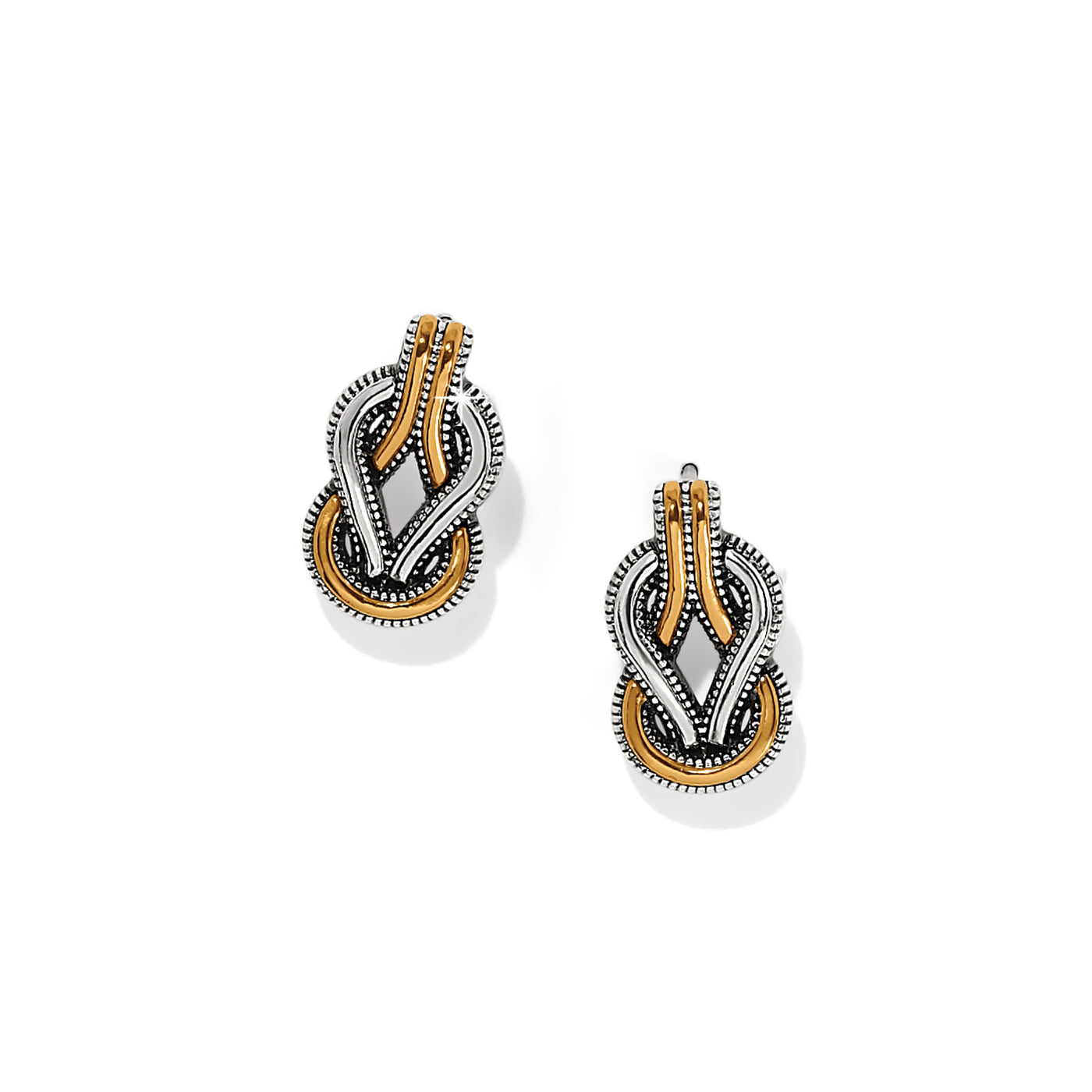 Interlok Harmony Two Tone Post Earrings-Earrings-Brighton-Market Street Nest, Fashionable Clothing, Shoes and Home Décor Located in Mabank, TX