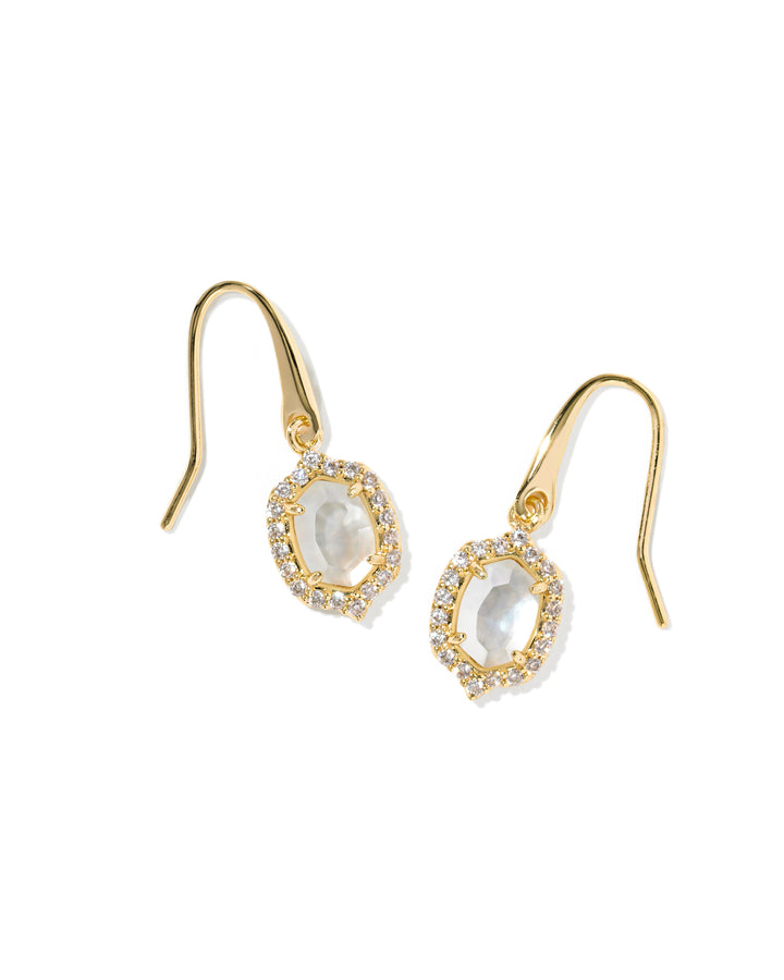 Kendra Scott Daphne Crystal Frame Gold Drop Earrings-01-Jewelry-Kendra Scott-Market Street Nest, Fashionable Clothing, Shoes and Home Décor Located in Mabank, TX