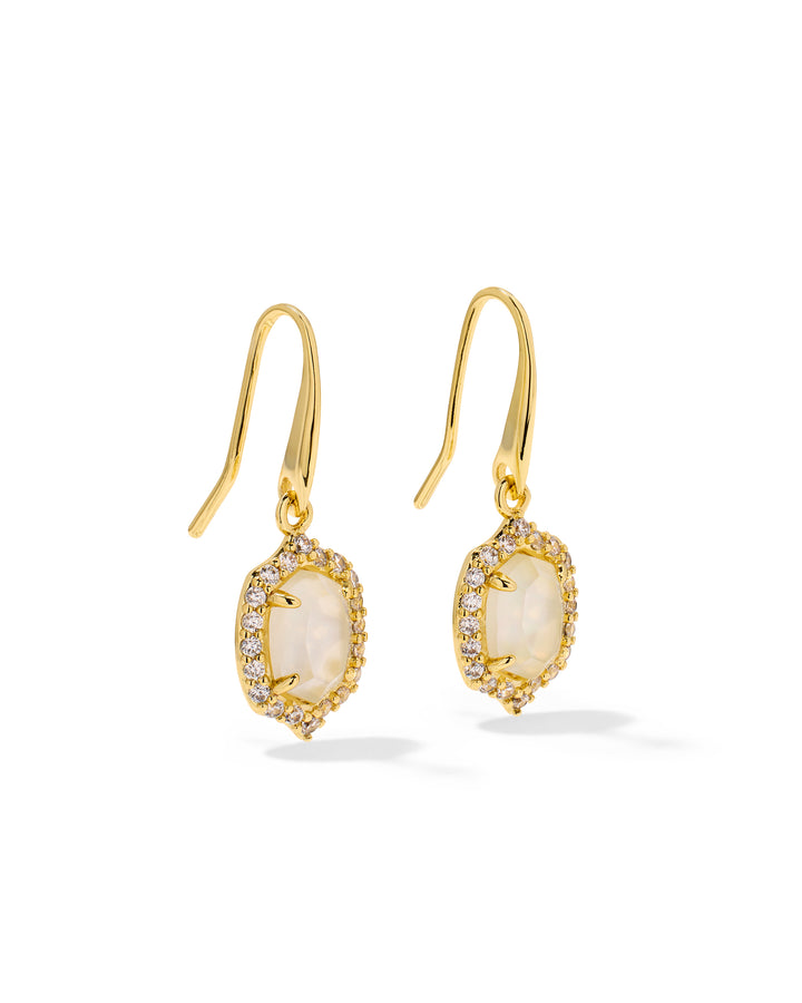 Kendra Scott Daphne Crystal Frame Gold Drop Earrings-01-Jewelry-Kendra Scott-Market Street Nest, Fashionable Clothing, Shoes and Home Décor Located in Mabank, TX