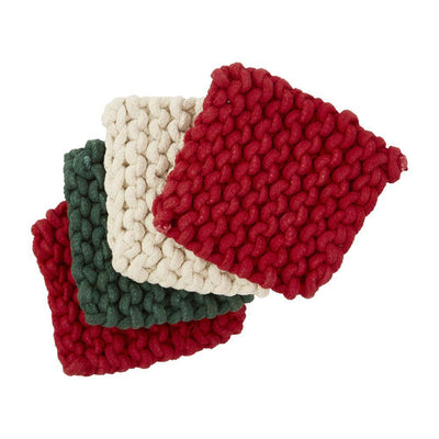 Mud Pie Christmas Crochet Coaster Sets-240 Kitchen & Food-Mud Pie-Market Street Nest, Fashionable Clothing, Shoes and Home Décor Located in Mabank, TX
