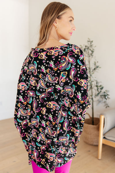 Essential Blouse in Black and Pink Paisley-Womens-Ave Shops-Market Street Nest, Fashionable Clothing, Shoes and Home Décor Located in Mabank, TX