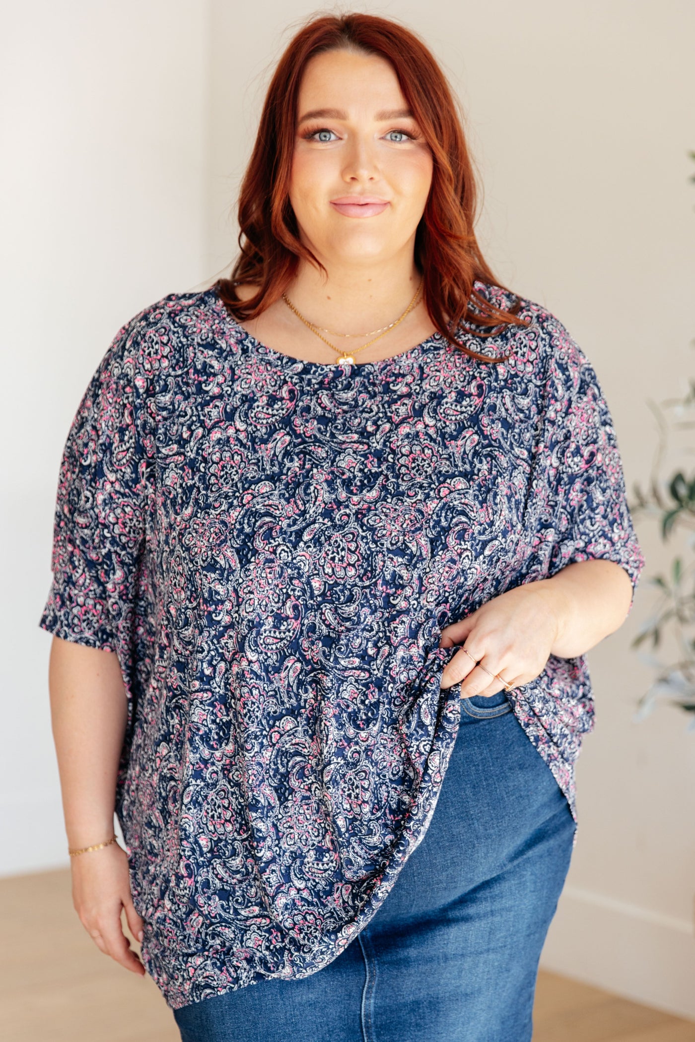 Essential Blouse in Navy Paisley-Womens-Ave Shops-Market Street Nest, Fashionable Clothing, Shoes and Home Décor Located in Mabank, TX