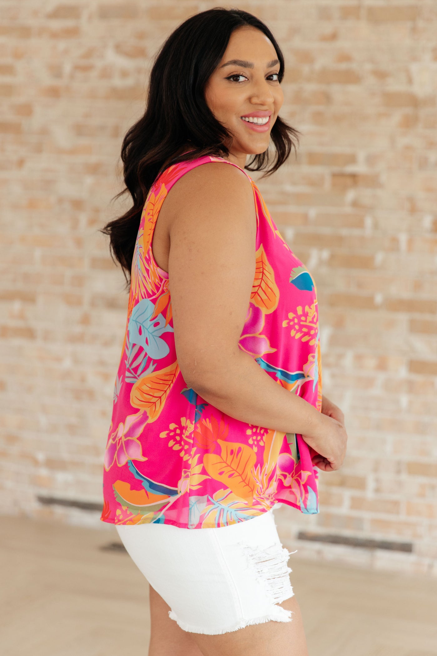 Love Me Like You Do Floral Sleeveless Blouse-Tops-Ave Shops-Market Street Nest, Fashionable Clothing, Shoes and Home Décor Located in Mabank, TX