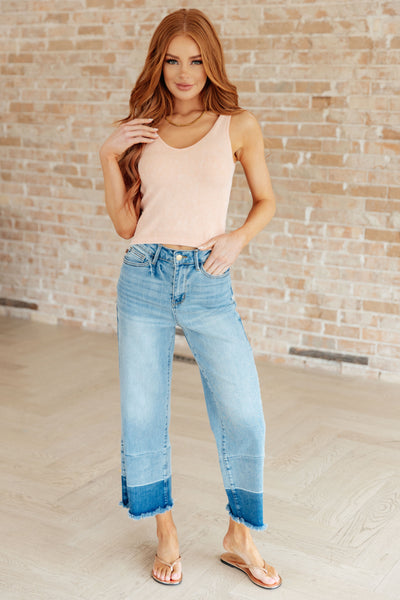 Olivia High Rise Wide Leg Crop Jeans in Medium Wash-Bottoms-Ave Shops-Market Street Nest, Fashionable Clothing, Shoes and Home Décor Located in Mabank, TX