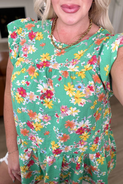 Understanding the Assignment Floral Babydoll Top in Green-Tops-Ave Shops-Market Street Nest, Fashionable Clothing, Shoes and Home Décor Located in Mabank, TX